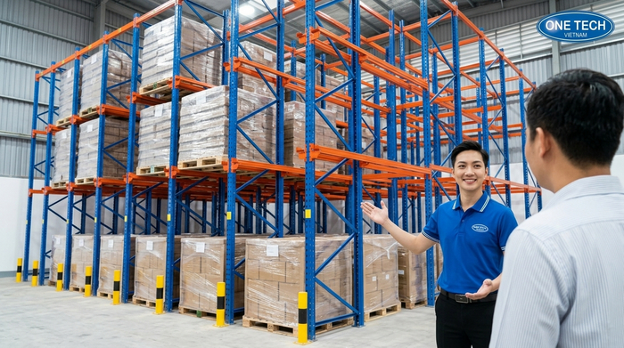 Bàn giao hệ thống kệ drive in sau khi lắp đặt hoàn thiện