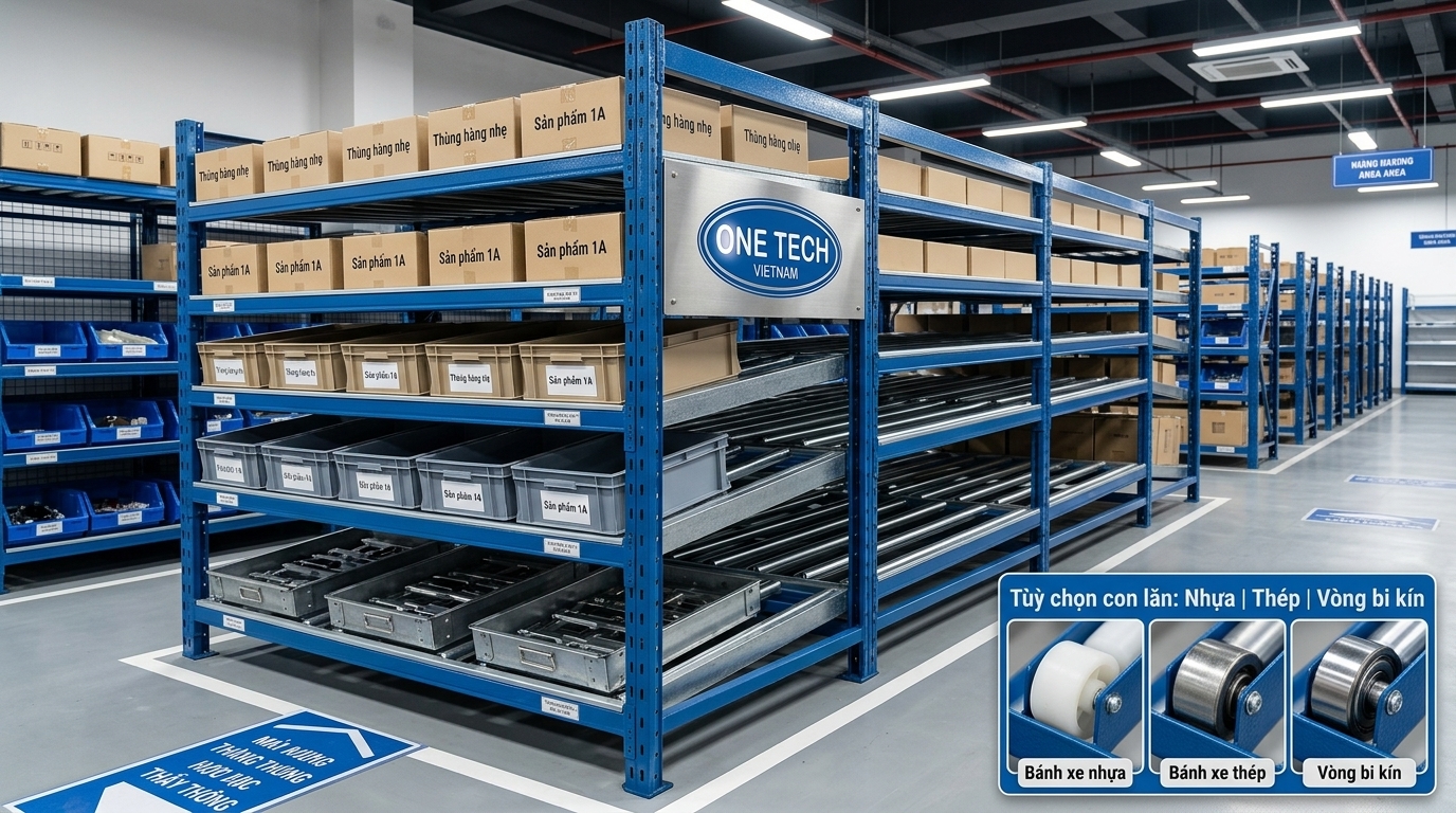Giá kệ flowrack Cần Thơ phụ thuộc vào tải trọng và cấu hình Yếu tố ảnh hưởng đến giá kệ flowrack tại Cần Thơ