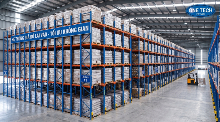 Hệ thống kệ drive in lưu trữ pallet số lượng lớn
