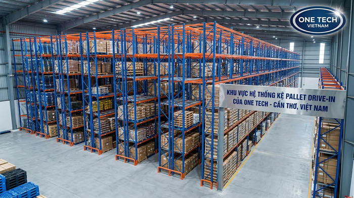 Kệ pallet đa tầng cho kho công nghiệp tại Cần Thơ