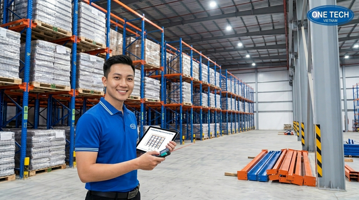 Khảo sát kho trước khi lắp đặt kệ drive in Cần Thơ