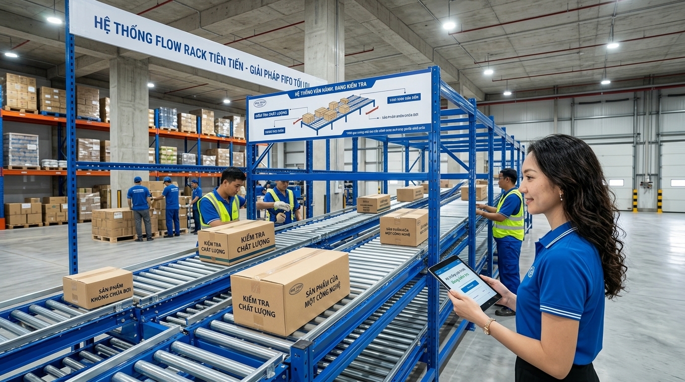 Thi công lắp đặt kệ Flow racks Cần Thơ Lắp đặt kệ Flow racks Cần Thơ tại kho hàng