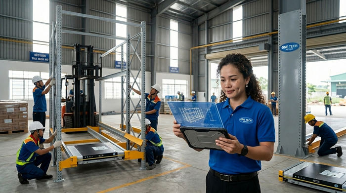 Quy trình triển khai kệ Radio Shuttle Cần Thơ Quy trình khảo sát thiết kế sản xuất lắp đặt kệ Radio Shuttle Cần Thơ