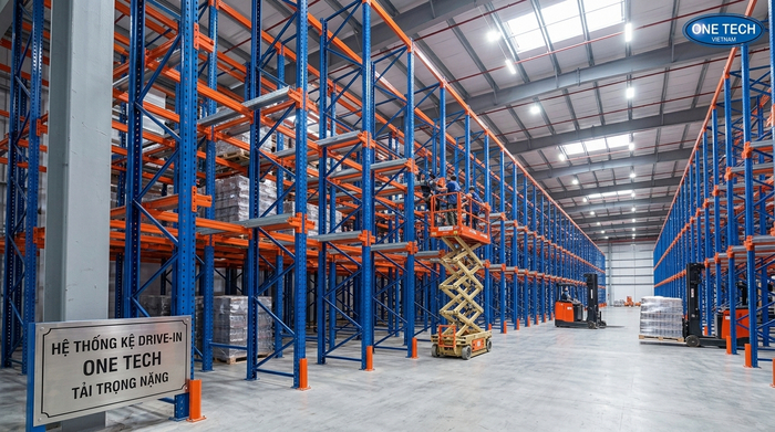Thi công kệ drive in Cần Thơ cho kho pallet tải nặng