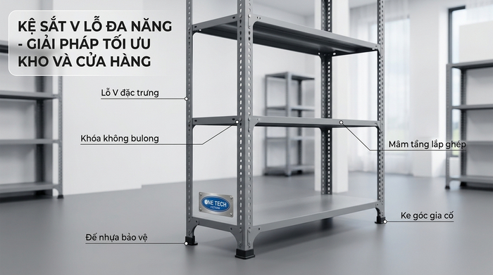 Cấu tạo chi tiết các bộ phận của kệ sắt V lỗ Cấu tạo chi tiết các bộ phận của kệ sắt v lỗ Cần Thơ