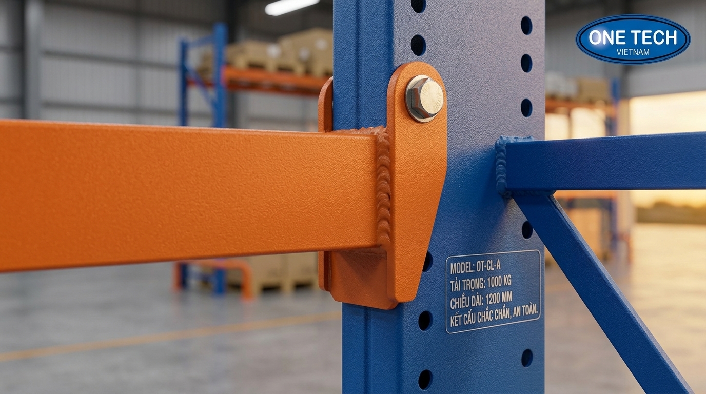 Chi tiết tay đỡ của kệ cantilever tại Cần Thơ