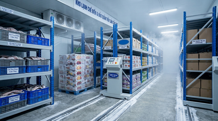 Kệ di động cho kho lạnh miền Tây Kệ di động cho kho lạnh miền Tây tại Cần Thơ chống ẩm và chịu tải tốt