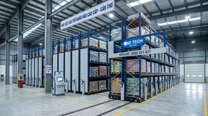 Kệ kho di động mobile racking Cần Thơ Kệ kho di động mobile racking cho kho cần mật độ lưu trữ cao tại Cần Thơ