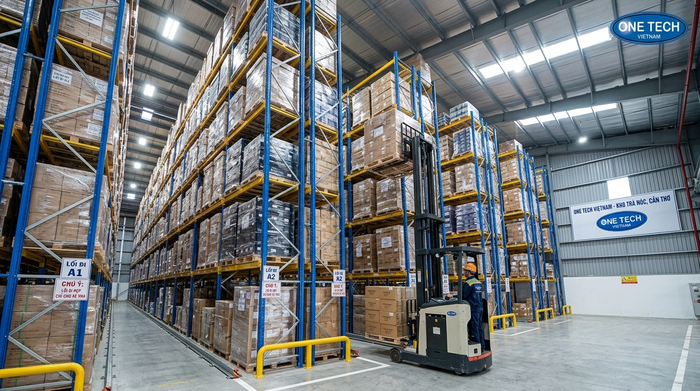 Ứng dụng Kệ Narrow Aisle Cần Thơ cho kho công nghiệp tại Trà Nóc