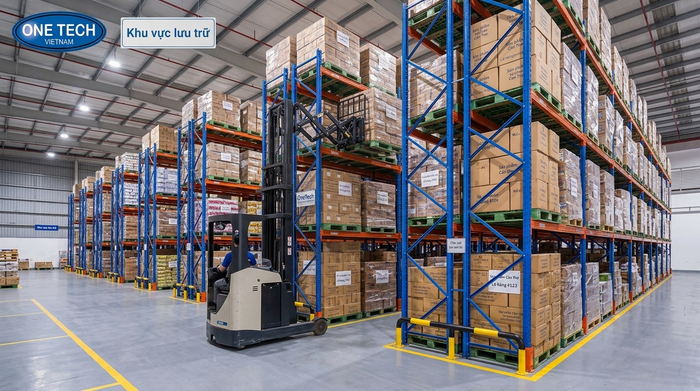 Kệ pallet hai sâu cho kho phân phối Cần Thơ Kệ pallet hai sâu trong kho phân phối tại Cần Thơ