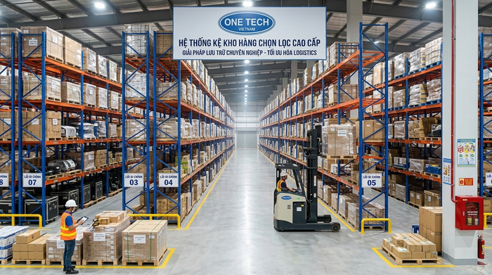 Hệ thống kệ Selective tiêu chuẩn tại kho vận Tổng quan hệ thống kệ Selective lắp đặt tại kho hàng
