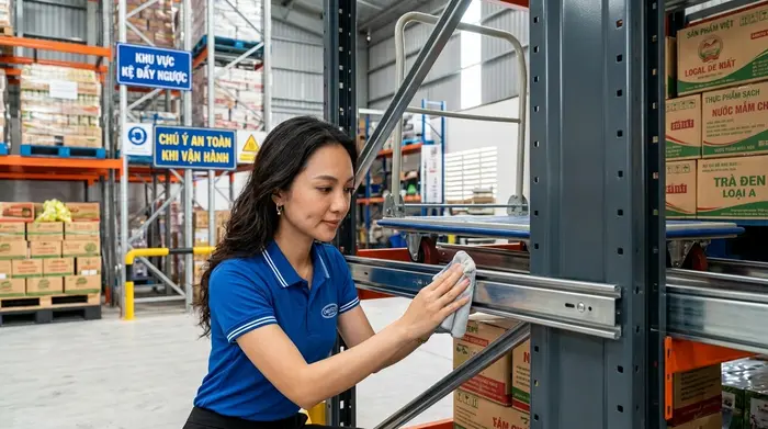 Kiểm tra ray trượt Kệ Push Back Cần Thơ Kiểm tra ray trượt Kệ Push Back Cần Thơ để vận hành an toàn