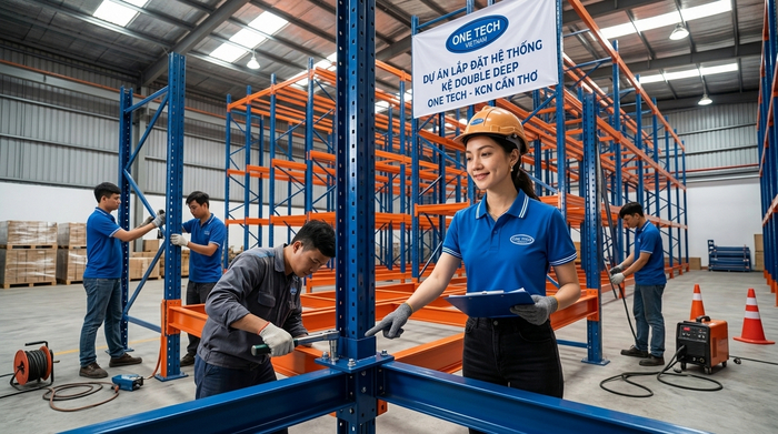 Lắp đặt kệ Double Deep Cần Thơ Đội kỹ thuật lắp đặt kệ Double Deep Cần Thơ tại kho pallet