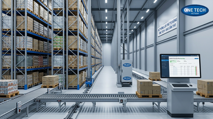 Mô hình Stacker-Crane Cần Thơ cho kho pallet cao tầng