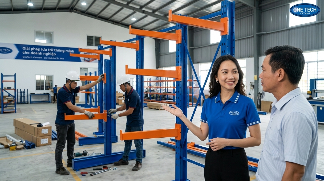 Quy trình lắp đặt kệ tay đỡ Cần Thơ cho kho hàng