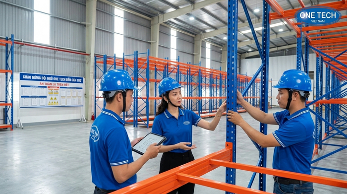 Quy trình thi công kệ kho vận chuyên nghiệp Đội ngũ kỹ thuật khảo sát và lắp đặt kệ kho tại Cần Thơ