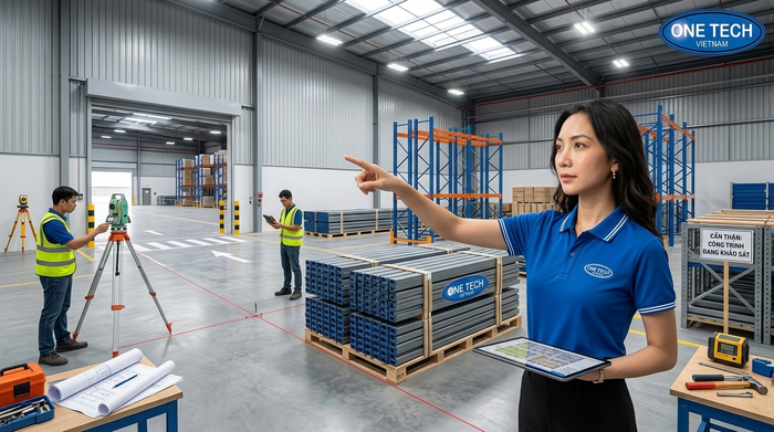 Quy trình thi công Kệ Narrow Aisle Cần Thơ từ khảo sát đến nghiệm thu