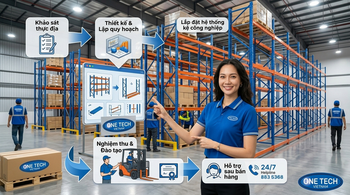 Quy trình triển khai kệ kho Cần Thơ của OneTech Group