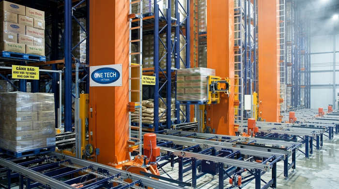 Stacker-Crane Cần Thơ vận hành trong môi trường kho có độ ẩm cao