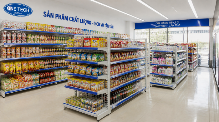 Kệ siêu thị nhẹ cho cửa hàng mini-mart tại Cần Thơ