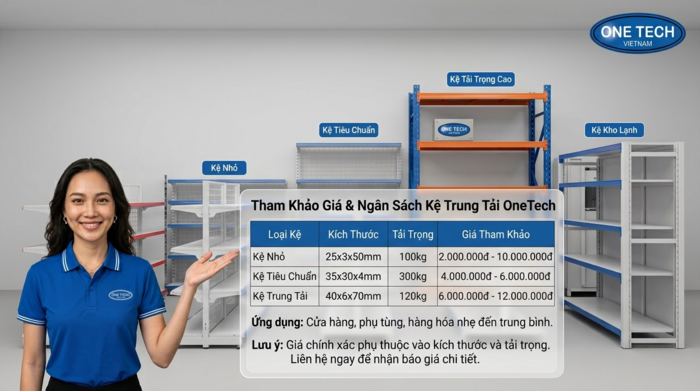 Báo giá kệ trung tải giá rẻ Cần Thơ theo kích thước và tải trọng