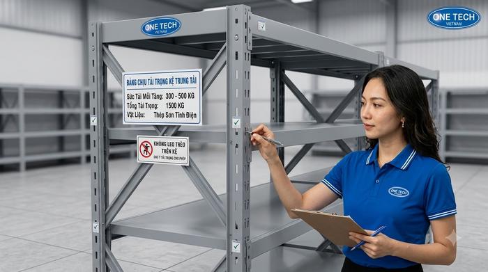 Kiểm tra chất lượng kệ trung tải trước khi bàn giao